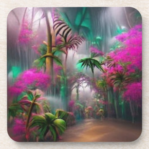 Forêt tropicale Dessous de verre en plastique dur