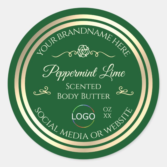 Forêt Vert produit Étiquette Gold Frame avec logo (Devant)