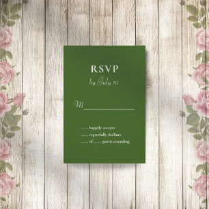 Forêt vert simple élégant mariage carte rsvp