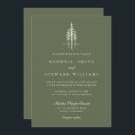 Forêt verte moderne Faire-part de mariage rustique<br><div class="desc">Élégant Faire-part de mariage moderne de pins Que vous teniez le noeud dans votre ville natale ou que vous disiez "Je le fais" sur fond de forêt mystique, notre collection mariage allie élégance et minimalisme pour donner le ton à votre journée spéciale. Des options de personnalisation sont disponibles pour vous...</div>