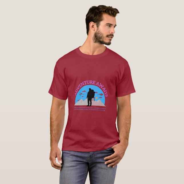 Forever Alone Adventure Awaits Basic Dark T-Shirt (Devant entier)