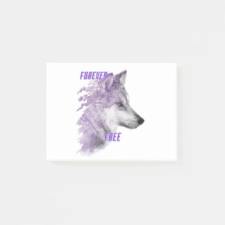 Forever Free Violet Wolf Post-it Notes