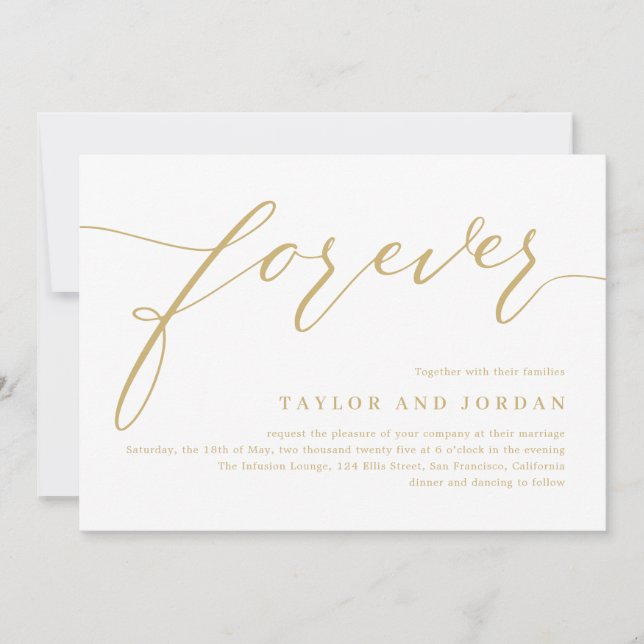 Forever Love Faire-part de mariage DE COULEUR ÉDIT (Devant)