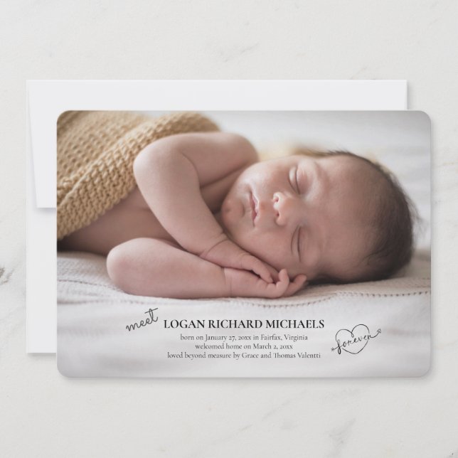 Forever Love Photo Adoption Faire-part (Devant)