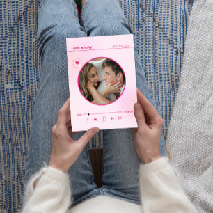 Forever Love Pink Heart Photo Valentines Carte