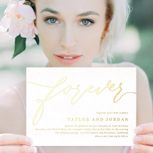 Forever Love Real Foil Faire-part de mariage