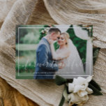 Forever merci carte mariage de typographie<br><div class="desc">Une image élégante des jeunes mariés. L'image de la mariée et du marié,  la couleur du dos et le texte peuvent être personnalisés. Ajoutez un message de remerciement personnel et vous pouvez télécharger votre propre photo.</div>