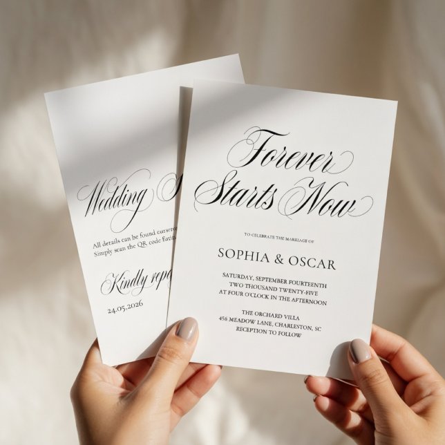 Forever Starts Now Invitation de Mariage Set (Créateur téléchargé)