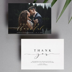 Forever Thankor Foil Mariage Carte de remerciement