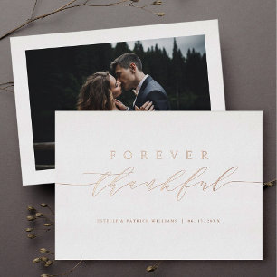 Forever Thankor Rose Carte de remerciements d'or