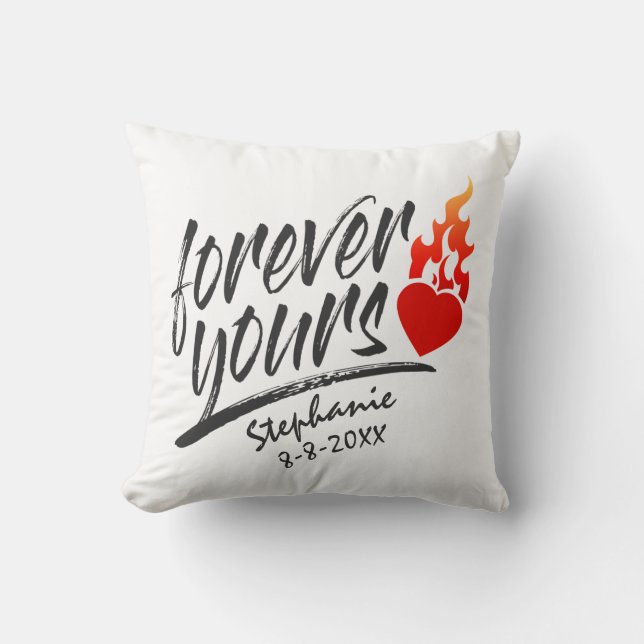 Forever Votre Nom Personnalisé Valentine | Coussin (Recto)