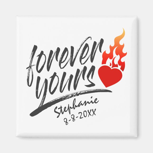 Forever Votre Nom Personnalisé Valentine | Magnet (Devant)