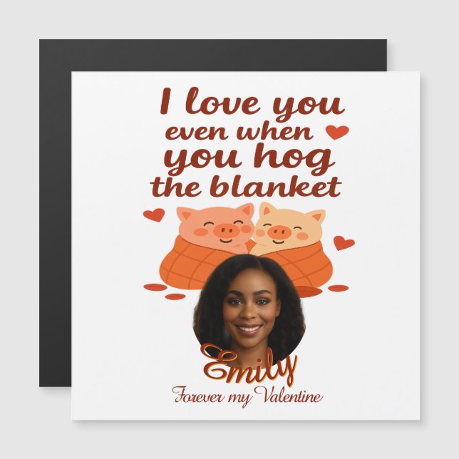 'Forever Your Valentine' personalizedMagnetic Card (Devant / Derrière)