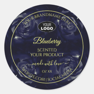 Forfait Floral Étiquette bleu foncé Rose Logo
