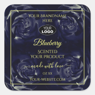 Forfait Floral Étiquette bleu foncé Rose Logo