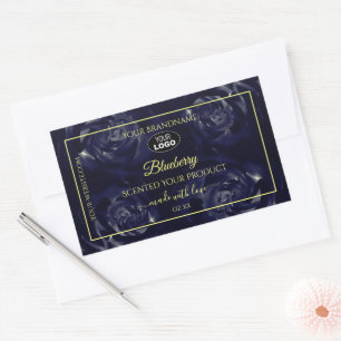 Forfait Floral Étiquette bleu foncé Rose Logo