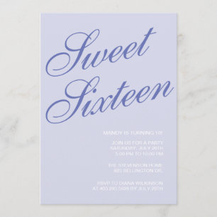 Formal Blue Sweet 16 Invitations