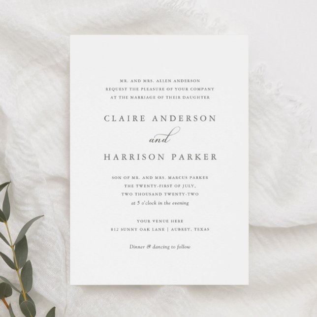 Formal Elegant Script Wedding Invitation (Créateur téléchargé)
