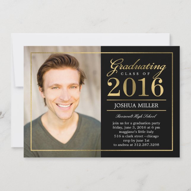 Formal Modern Editable Color Graduation Invitation (Devant)