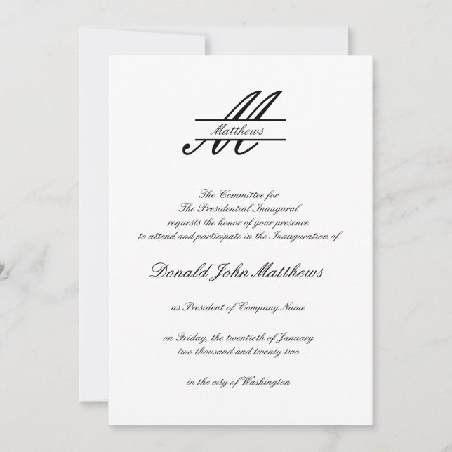 Formal Simple - Invitation initiale (Devant)