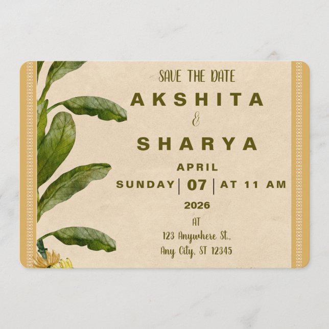 Formal Traditional Wedding Save the Date  (Devant)