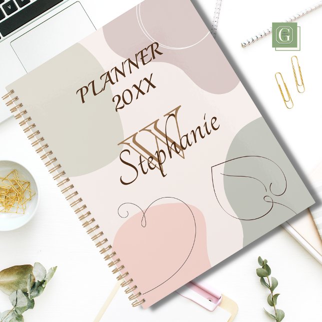 Forme Abstraite tendance Monogramme de coeur feuil (Créateur téléchargé)
