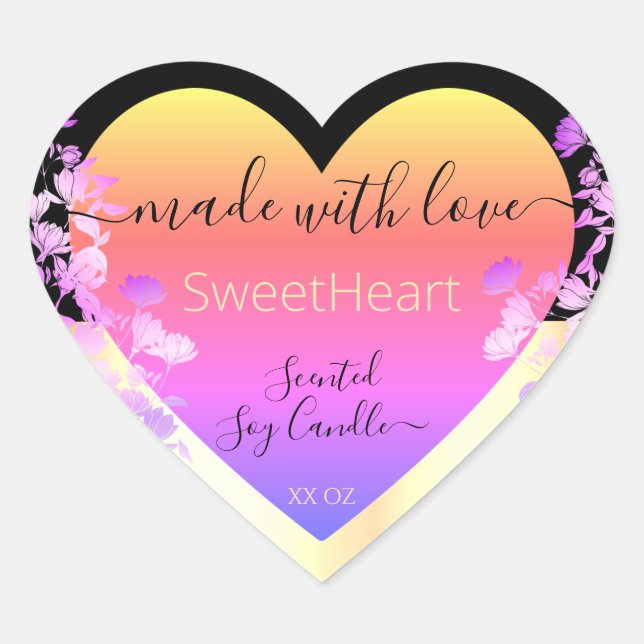 Forme de coeur Étiquettes d'emballage de produit R (Devant)