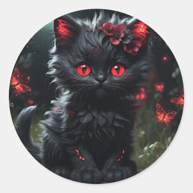 Forme : Stickers ronds classiques comme chat par A (Devant)