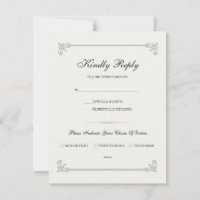 Formel Élégant | Carte de RSVP avec choix de repas