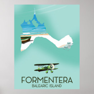 Formentera Baléares Carte Carte poster voyage