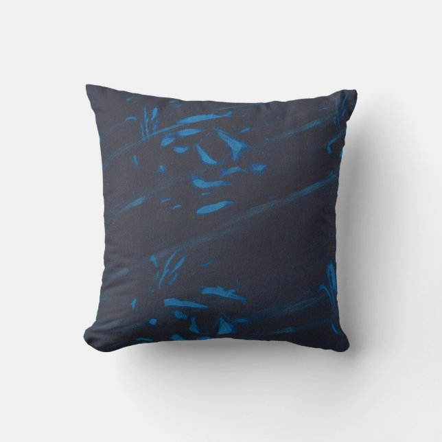 Formes bleues Abstraites modernes sur Coussins noi (Recto)