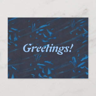 Formes bleues Abstraites sur cartes postales noire