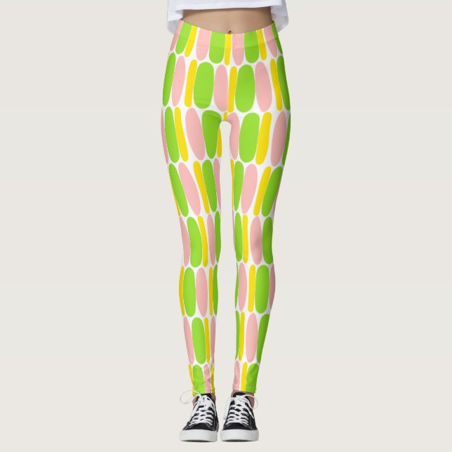 Formes colorées multicolores Motifs Leggings (Devant)
