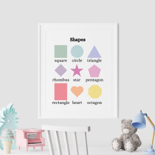Formes colorées Poster éducatif
