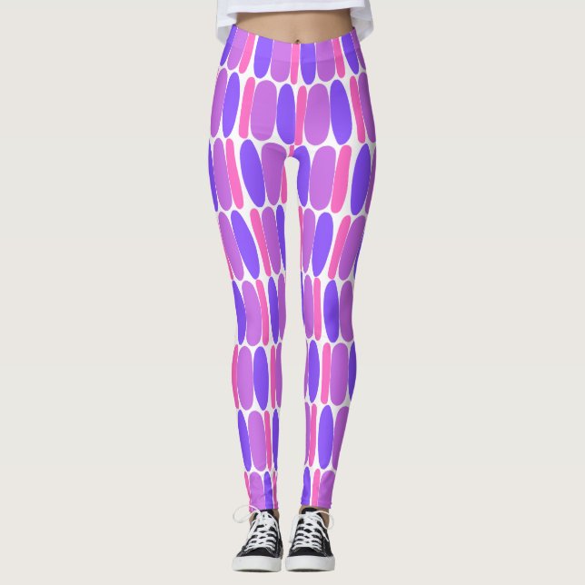 Formes colorées violettes Motifs Leggings (Devant)