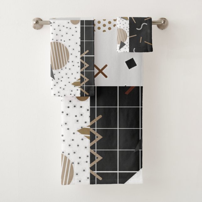 Formes contemporaines Noir, Crème, Gris, Brown (En situation)