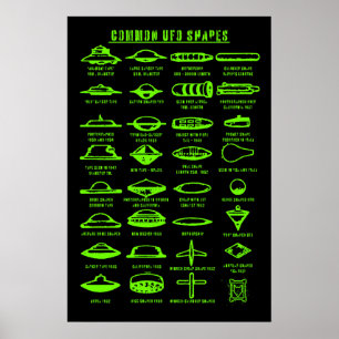Formes courantes d'ovni Impression d'art Sci-Fi Fl