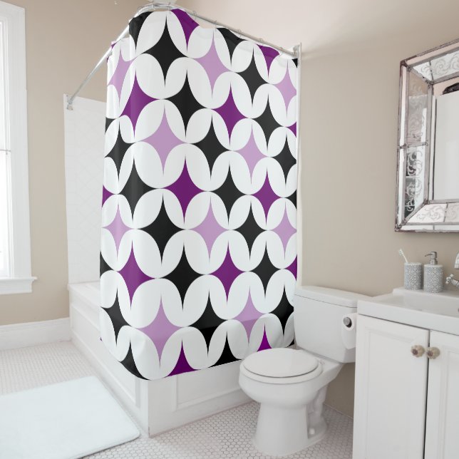 Formes de Diamant Violet rideau de douche (En situation)