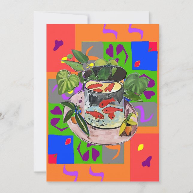 Formes de style Matisse et poisson d'or (Devant)