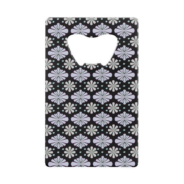 Formes florales pastel sur fond noir (Devant)