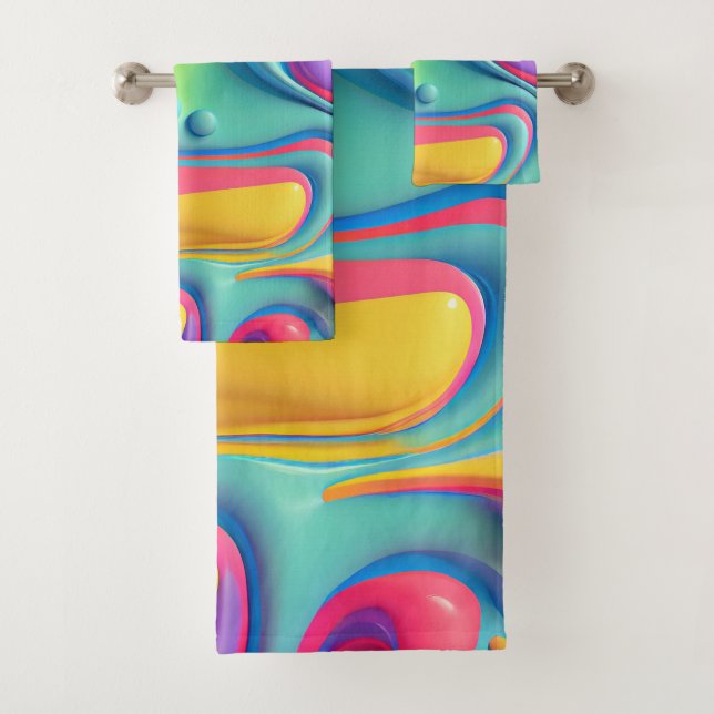 Formes fluides arc-en-ciel en plastique (En situation)