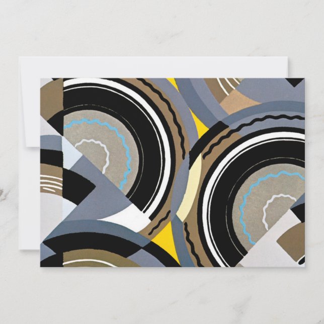 Formes géométriques Art Déco Pochoir Jazz vintage (Devant)