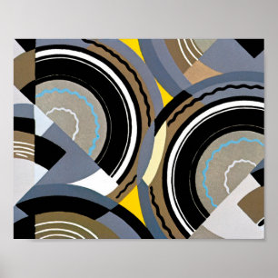 Formes géométriques Art Déco Pochoir Jazz vintage
