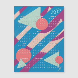 Formes géométriques couleurs vintage - calendrier 
