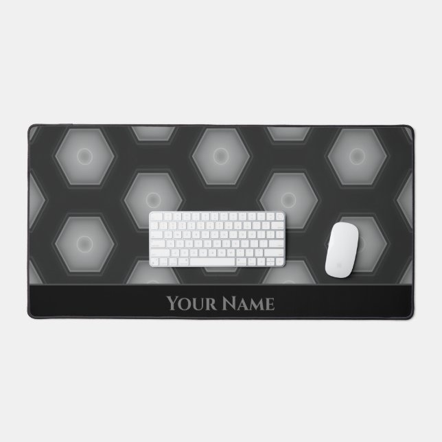 Formes hexagonales gris noir futuriste (Clavier et souris)