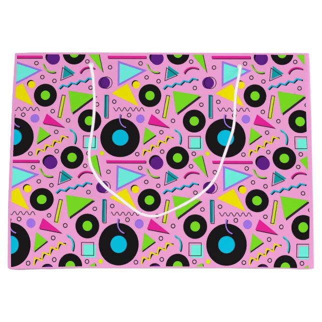 Formes Lumineuses Et Vivides Grand Sac Cadeau (Devant)