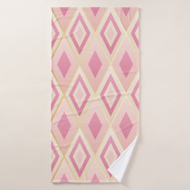 Formes rhombus rose géométrique sans coutures moti (Serviette de bain)