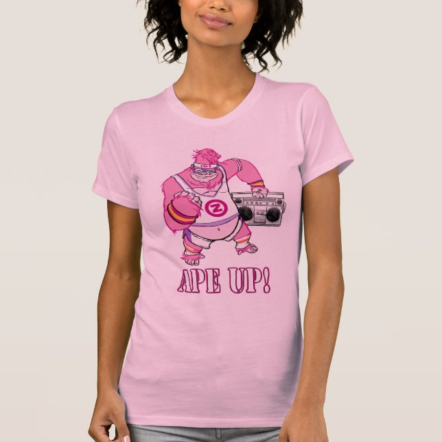 formez ! T-shirt rose de gorille de ZOMG (Devant)