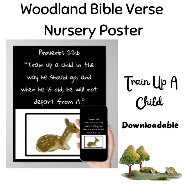 Formez Un Enfant Woodland Bible Poster De Citation (Créateur téléchargé)