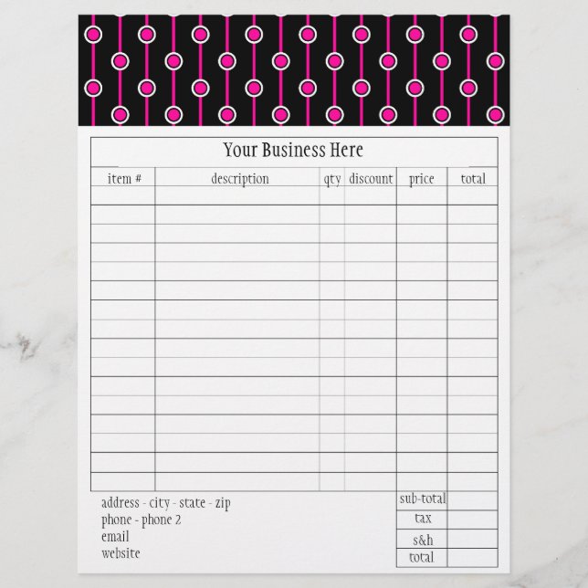 Formulaire de commande de points et de bandes PICK (Devant)